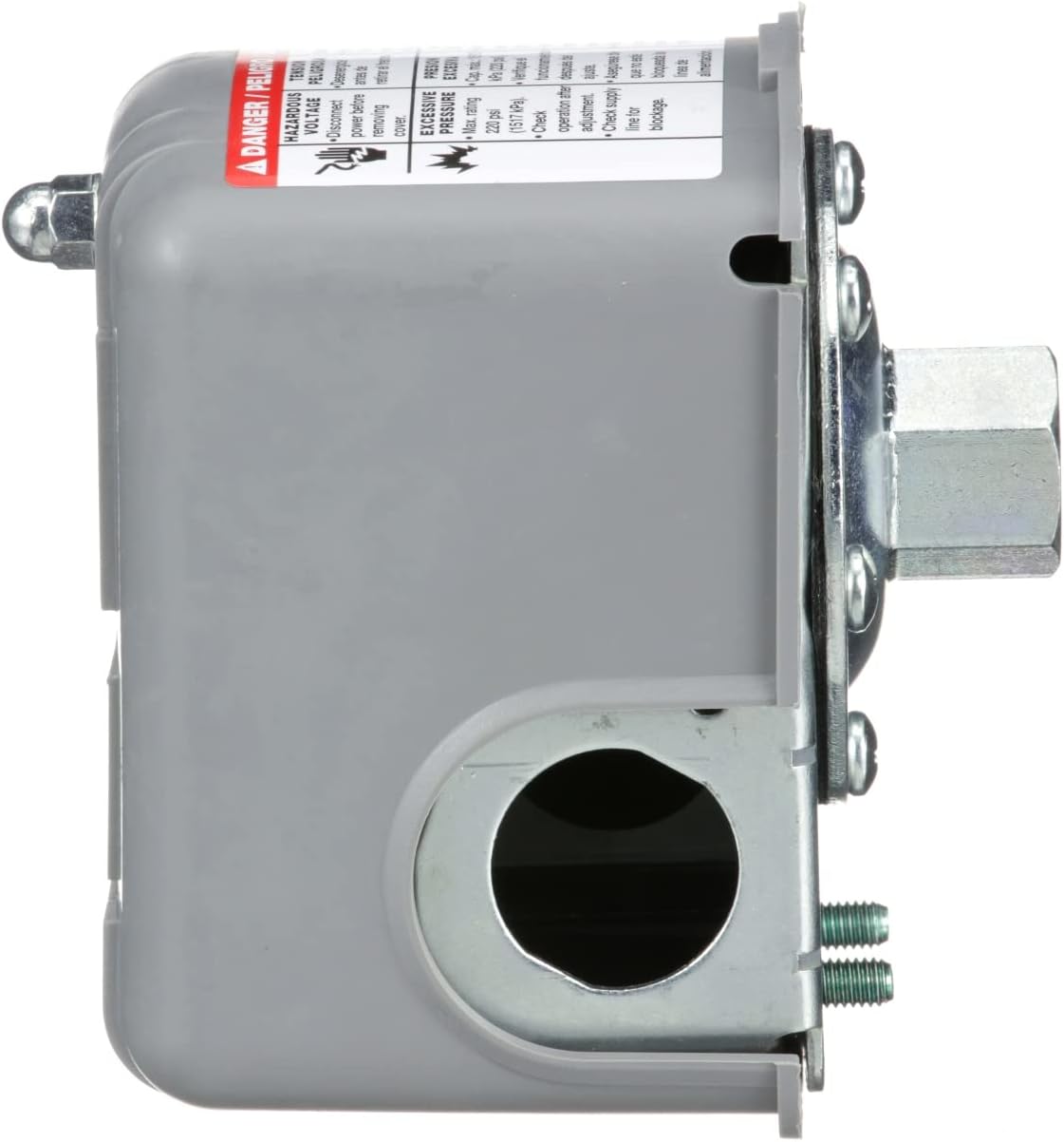 Square D - 9013FSG2J21 Air-Pump Pressure Switch, 30-50 psi Pressure Setting, 20-65 psi Cut-Out, 15-30 psi Adjustable Differential