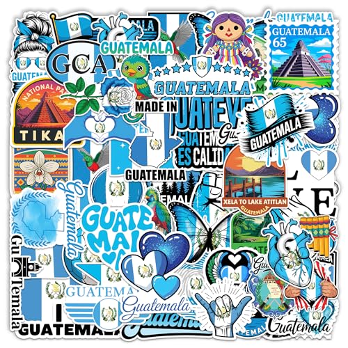 Vinyl Guatemala Travel Stickers, 100 Pack Waterproof...