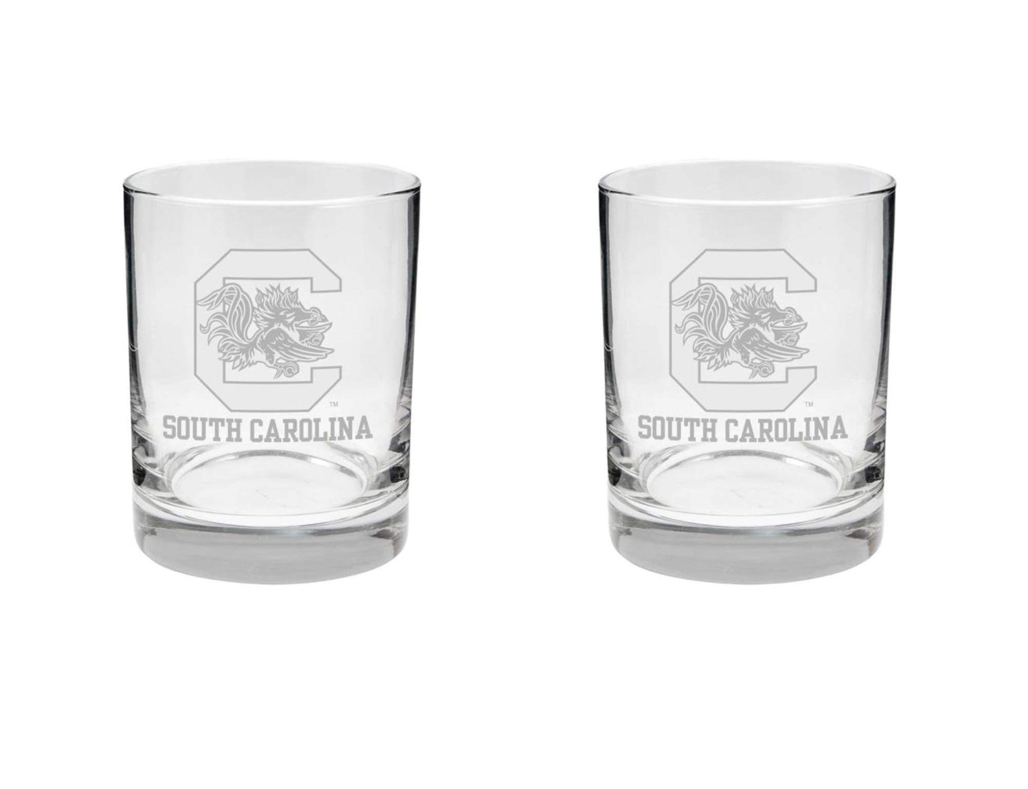 South Carolina Gamecocks Satin Finish Rock Glass Set of 2 14oz