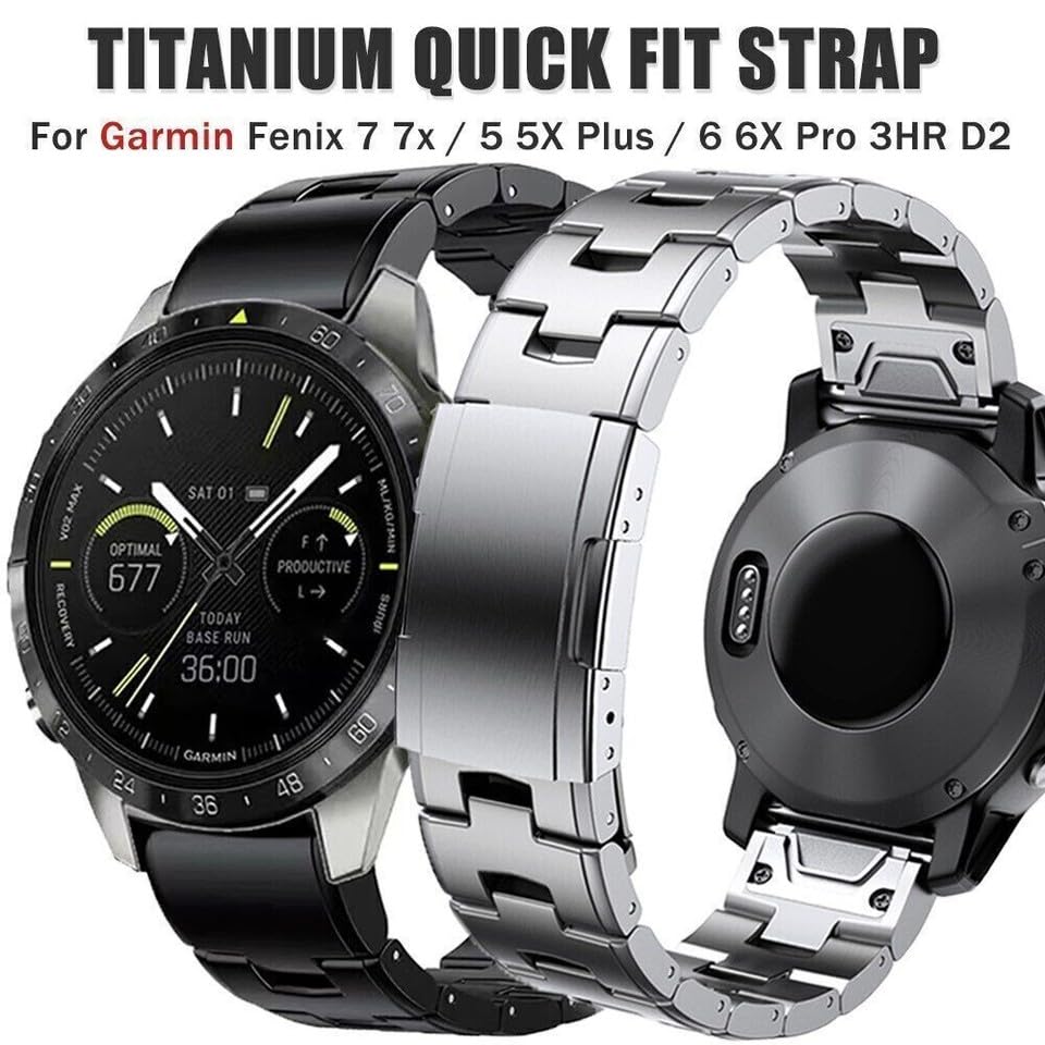 Generic Kompatybilny z Garmin Descent G1 (22 mm (kolor: tytanowy metalowy pasek do zegarka obudowa