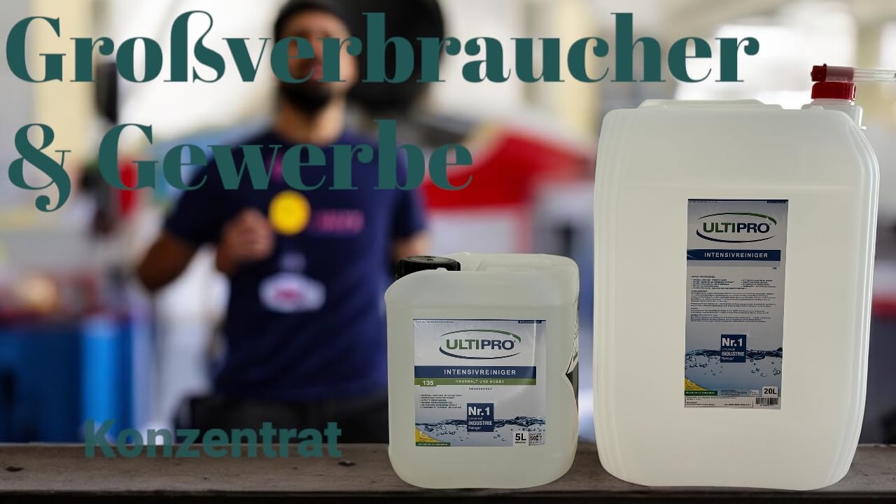 Universalreiniger 5L Konzentrat – Haushalt, Hobby, Werkstatt & Fassade | mit 20L Mischkanister | Allzweckreiniger, Fettlöser, Nikotinlöser | biologisch abbaubar, kraftvoll und vielseitig von Ultipro