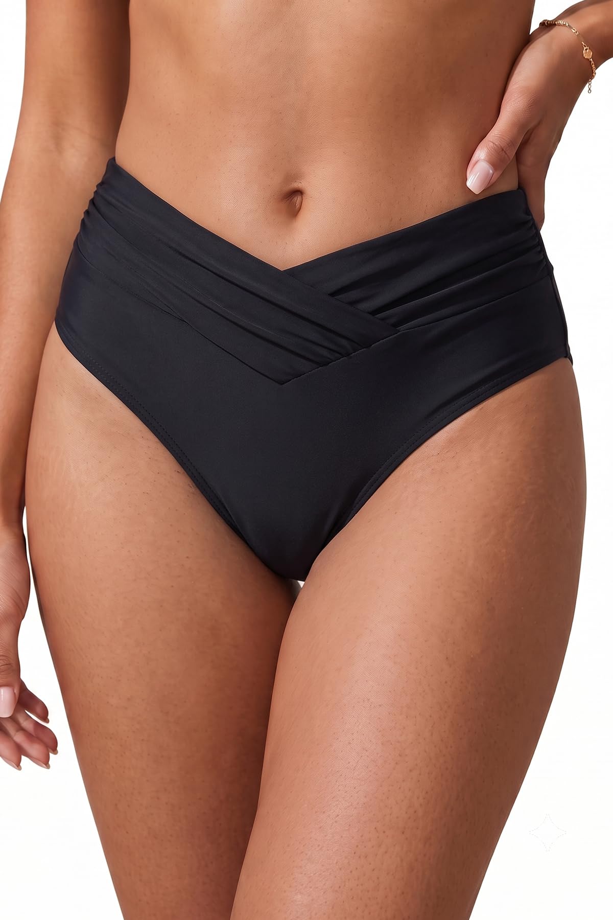 tempt me Women Full Coverage Bikini Bottom 2025 V Neck High Waist Bikini Bottom-picture-31