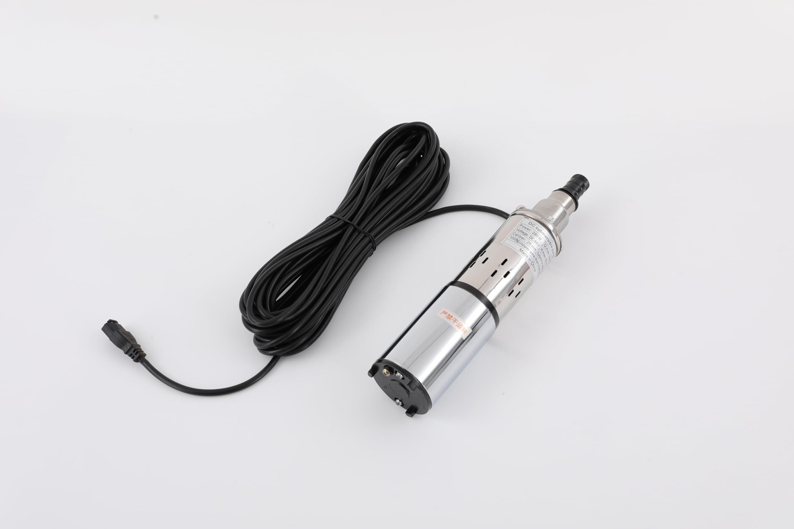 Bomba para pozos profundos, 8 cm, CC 48 V, 280 W, bomba sumergible de 16 L/min, altura máxima de extracción de 60 m, bomba de agua para riego, suministro de agua y drenaje