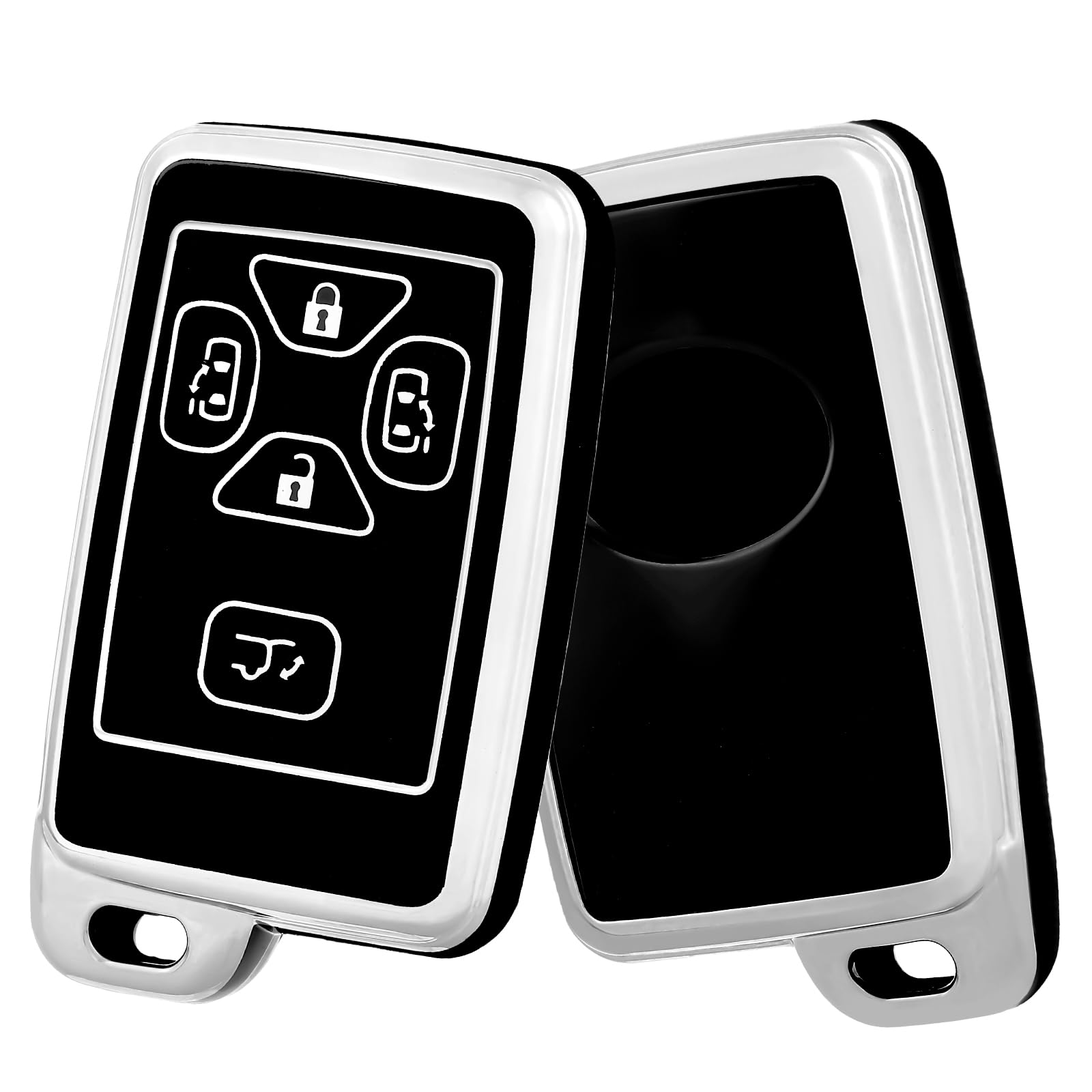Toyota Key Case Compatible with Toyota Alphard 20 Series, Vellfire 20 Series, Key Cover Noah, Voxy 70 Series, Key Case Estima, Key Cover Isis, Auris ist, Allion, Mark X Geo 5-Button Smart | 5ボタン 適合 Toyota アルファード 20系 ist スマートキーケース 両側スライドドア TPU製 キーカバー 軽量 傷防止- ブラックシルバー black silver