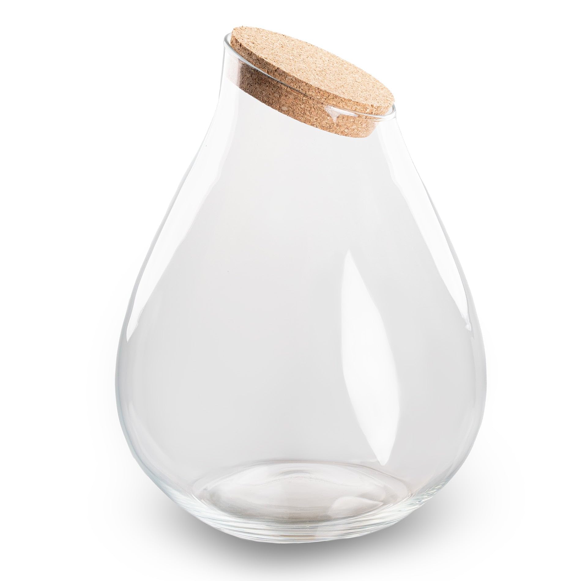 urbanjngl - Terrariumflasche 'Drop XXL' mit Kork - Geschlossenes Terrarium Ø 34 cm, Höhe 43 cm, ideal für Pflanzen und Dekoration, modernes Design für Ihr Zuhause