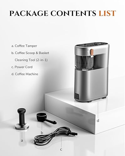 Miniatura 9 de C1 - Mini máquina de café expreso compacta con café molido, cafetera portátil recargable, pequeña máquina de espresso eléctrica para viajes, Gris