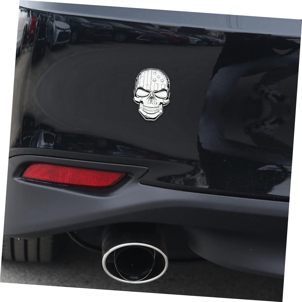 CLISPEED 2 Pièces 3D Crâne Autocollant De Voiture Auto Autocollant