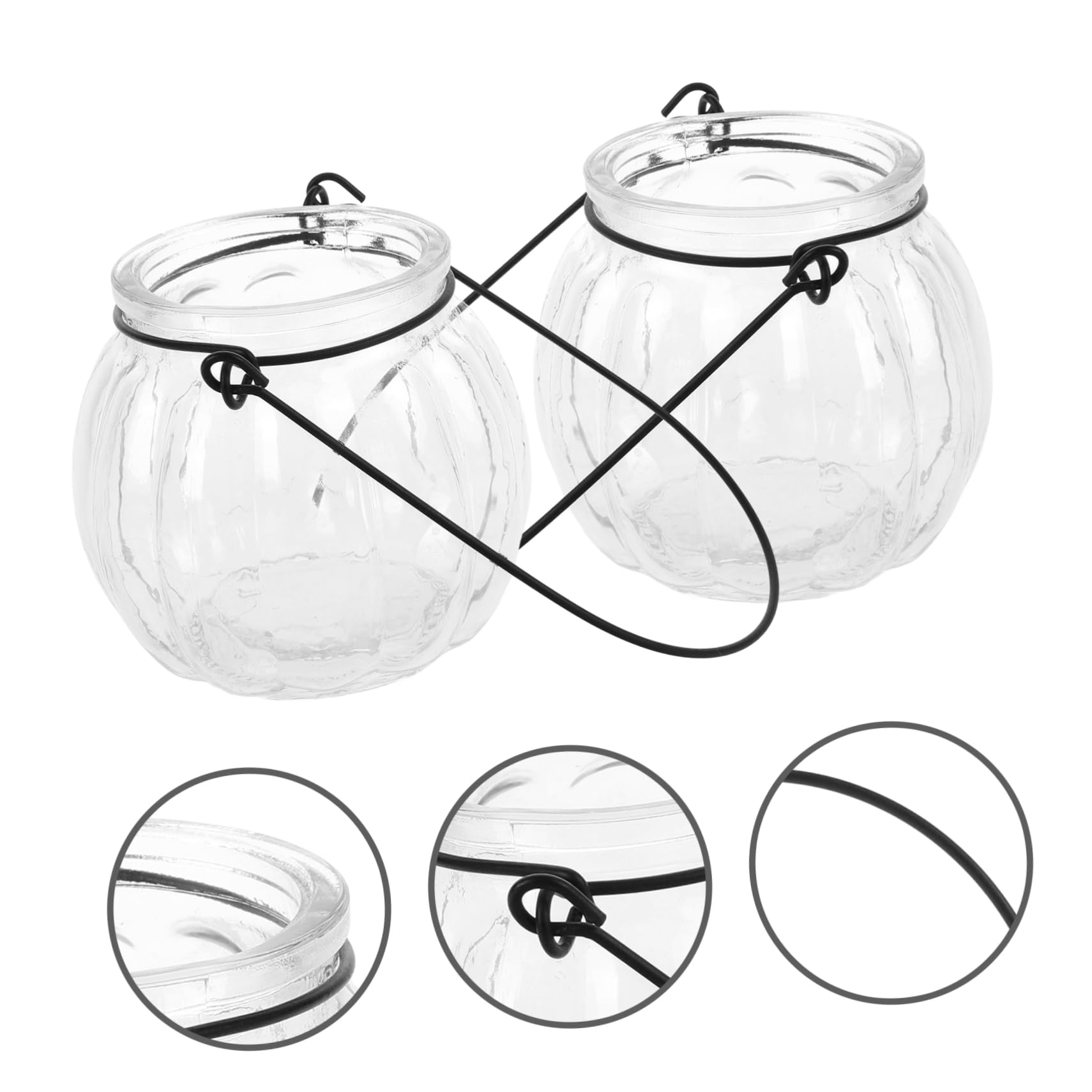 MAGICLULU 4 Uds Taza De Vela Portavelas Artesanal De Vidrio Tarro De De Vidrio Taza De Portas Transparente Tarro De Transparente Portas Colgante Portas para Luz De Té