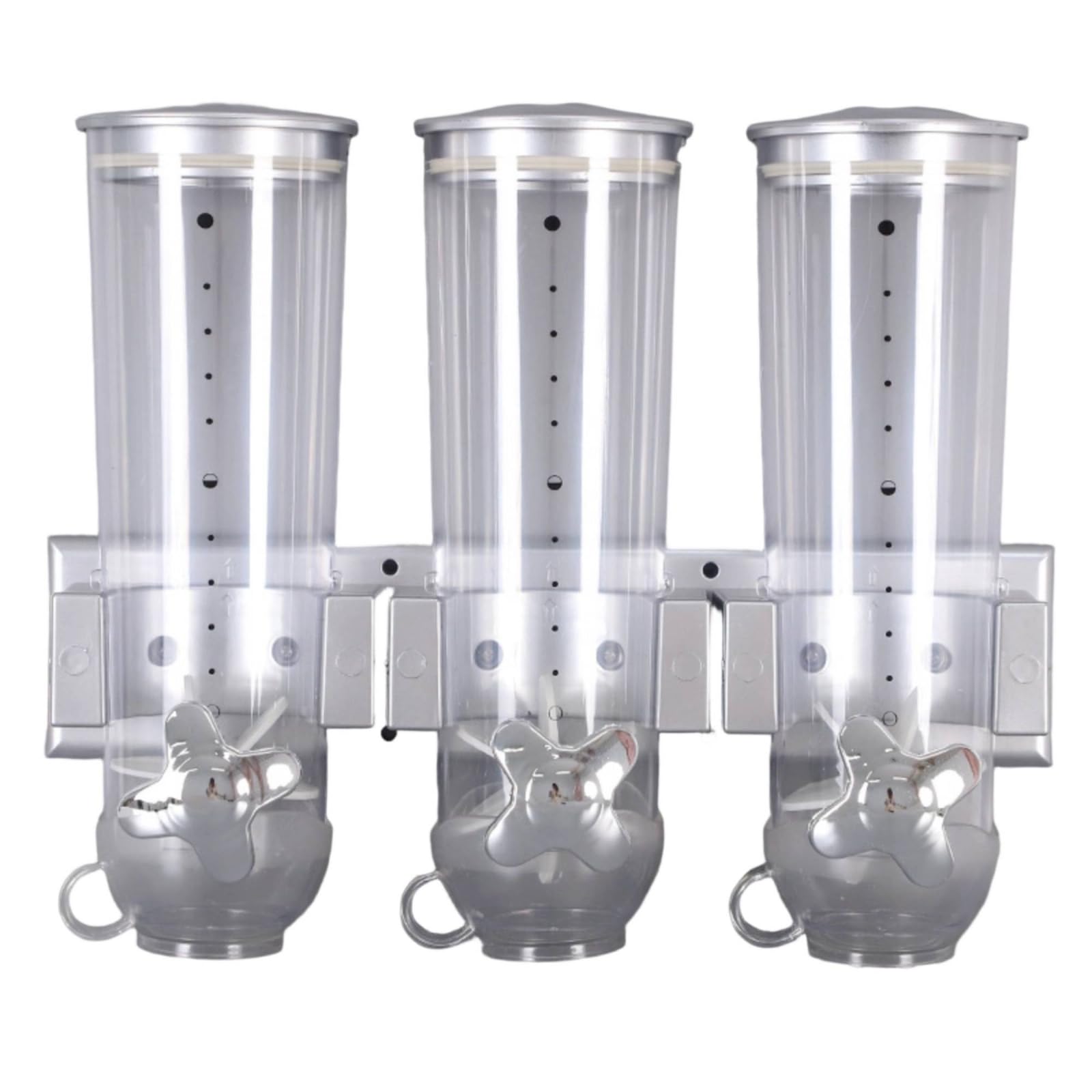KESOTO Dispenser in Acrilico Trasparente con Camere Cilindriche Ricaricabile Dispenser con di Montaggio a Dose Regolabile per, Argento