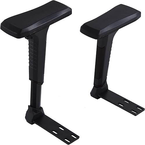Miniatura 1 de Par de reposabrazos de silla ajustable en altura, juego de brazos de silla de jefe de juego de repuesto 4D (negro)