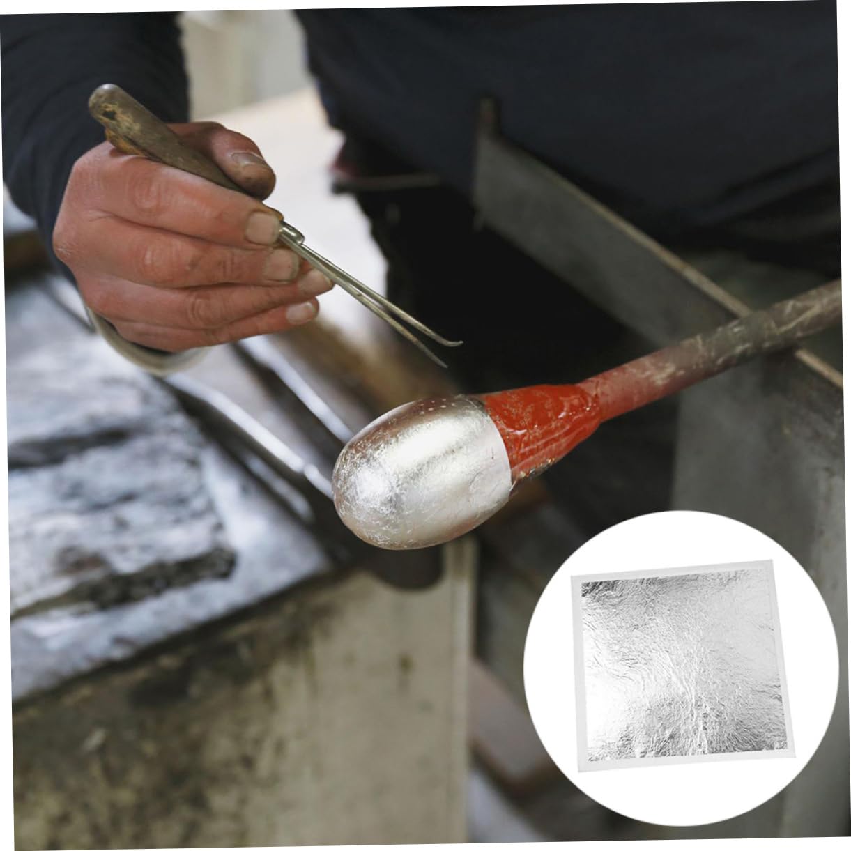 HAPINARY Sheets 200pcs Gilding Foil Leaf Sheets Alternative Square Shape Durable