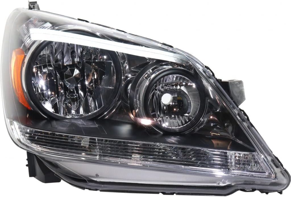 CarLights360: For Honda Odyssey Headlight Assembly 2005 2006 2007 Passenger Side w/Bulbs Black Housing For HO2519108