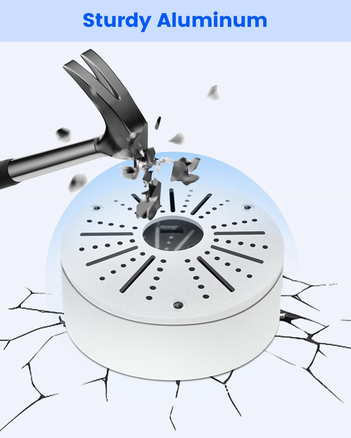 Aluminum Universal Security Camera Junction Box, Metal Mount Bracket for Bullet, Dome, PTZ Cameras, Cable Concealment for IP Security Cameras