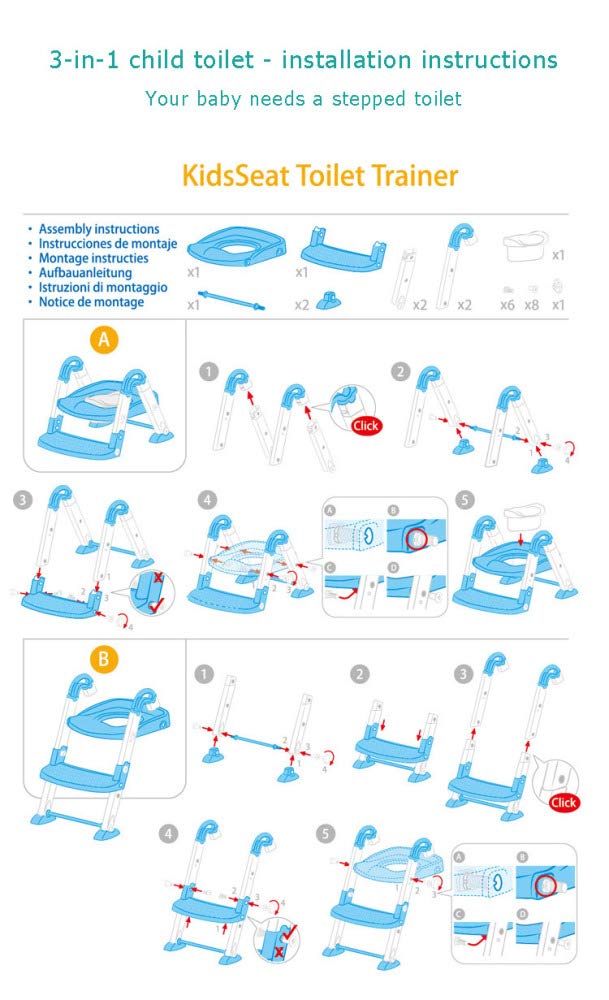 Reductor De WC Portatil, Asiento De Entrenamiento 3-in-1 Potty Travel Potty Y Toilet,Pink