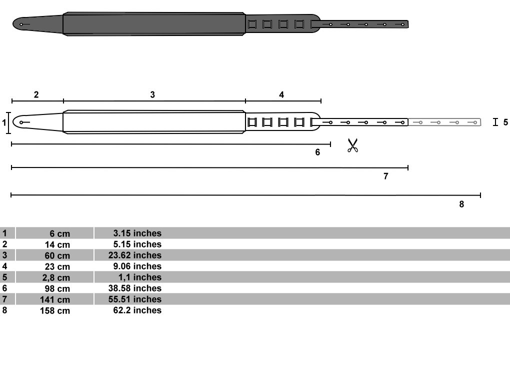 Richter Spring Break Black/BK LL · Correa para guitarra