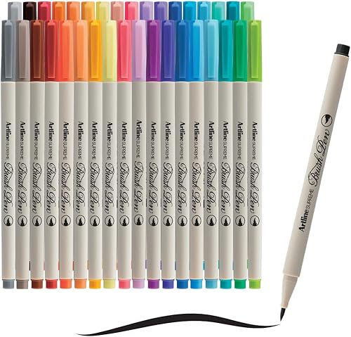 Miniatura 8 de Artline SUPREME - Bolígrafos de pincel | Certificado AP seguro para niños | Tinta resistente a la desenfoque | EPFS-F | Punta de pincel flexible que
