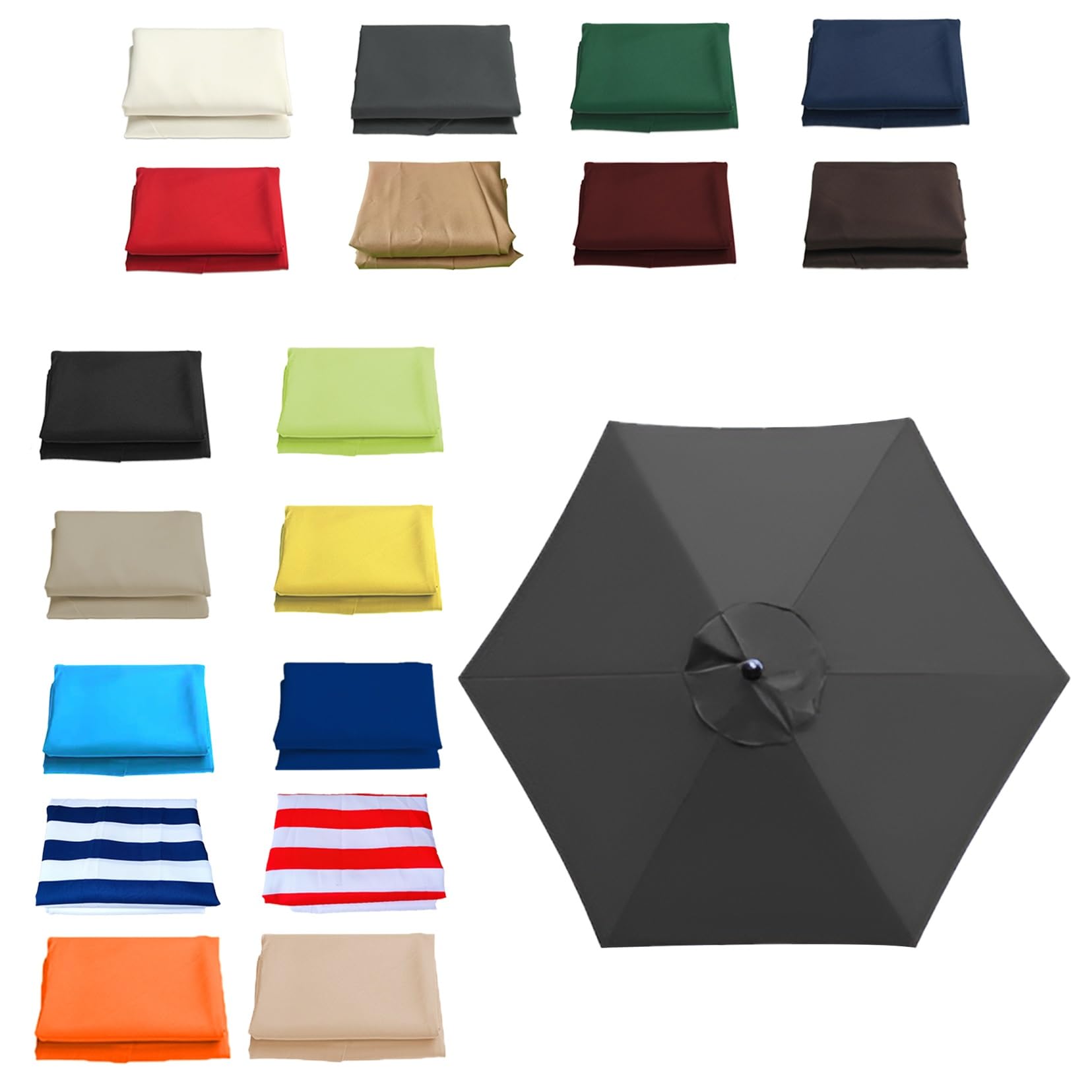 Pink Palm Patio Umbrella Replacement Canopy Top 11.5FT 9.8FT 8.8FT 8.2FT Parasol Canopy Cover for Outdoor Backyard Pool Umbrellas Cantilever Parasol Replacement Cover(Gray,6 RIBS/250CM(8.2FT))
