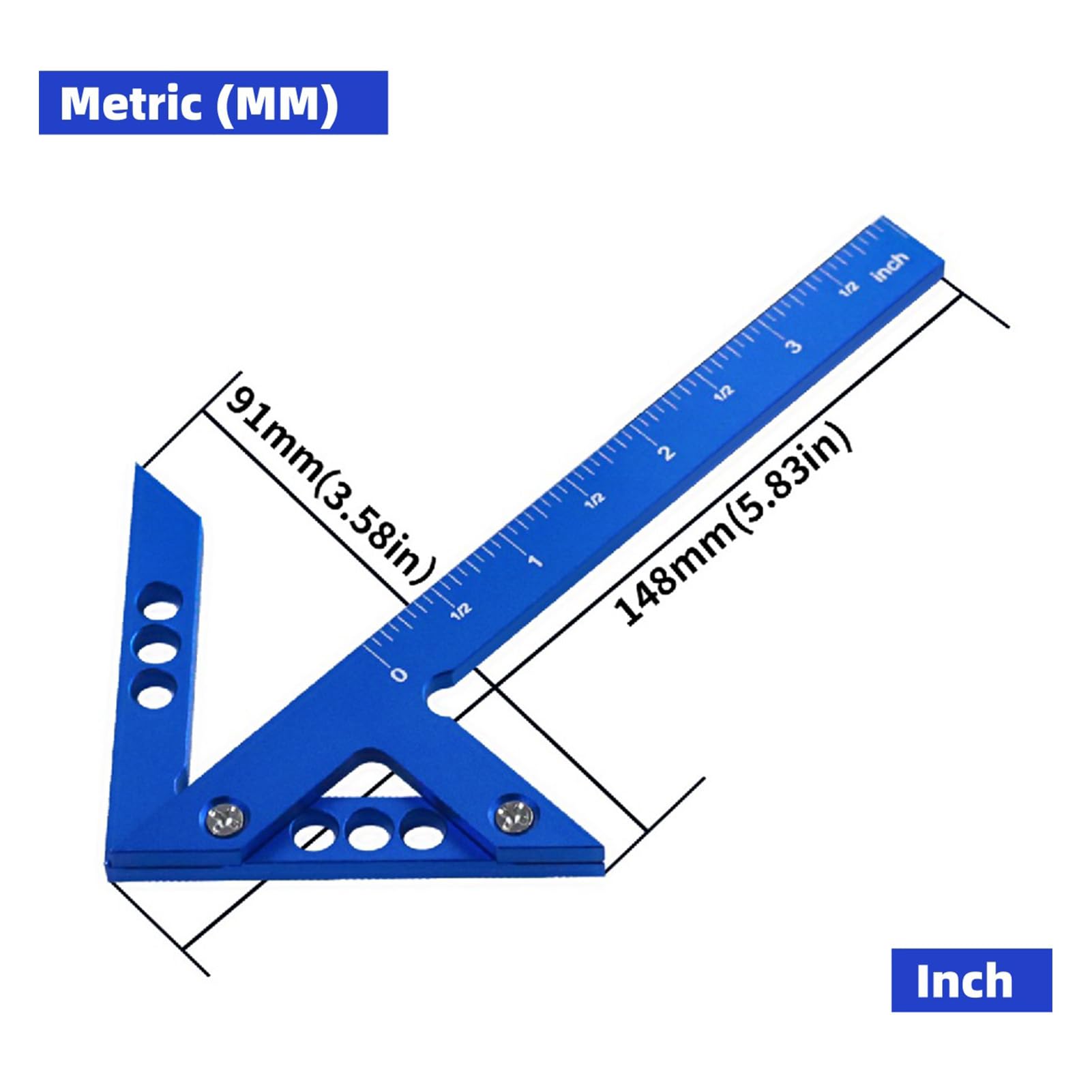 Règle De Jauge Centrale, Jauge Centrage Carré Angle De Centrage Pour Les Matériaux Ronds Et Rectangles,45° 90° Jauge De Ligne Jauge De Centrage Jauge Centrale De Marquage Pour Le Travail Du Bois