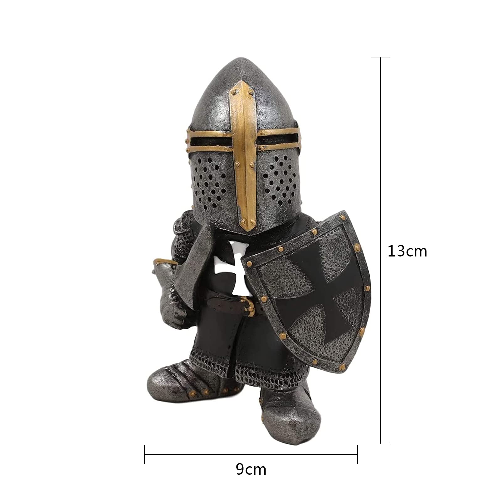 Ritter Zwerge Gartenfigur 12,5cm - Mittelalter Deko Für Garten & Rasen