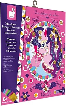 Janod Coffret de Mosaïques en Mousse Poneys et Licornes Les Ateliers du Calme