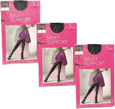 Amazon | fukusuke (フクスケ）タイツ3足組 MILKY SUPPORT 80
