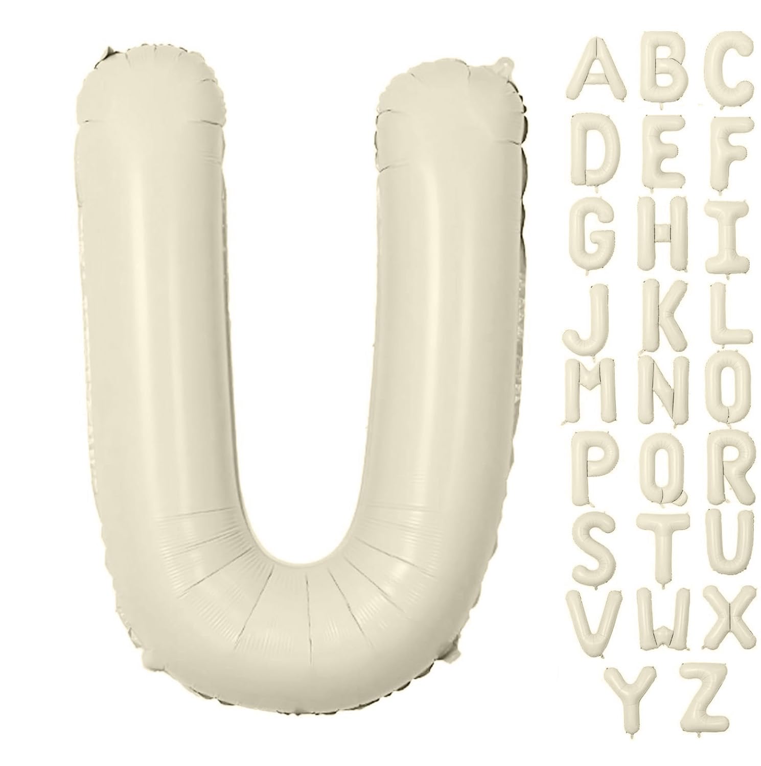 Letter Balloon 40Inch Cream White Big Alphabet Balloons Letter U