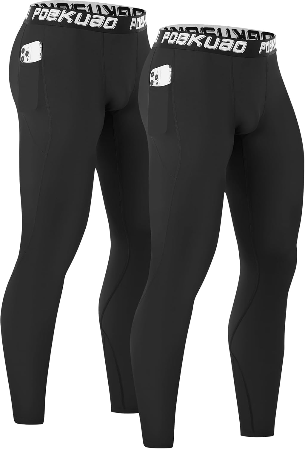 Compression Pants for Men with Pockets Running Leggings Workout Tights Base Layer for Athletic Gym Basketball