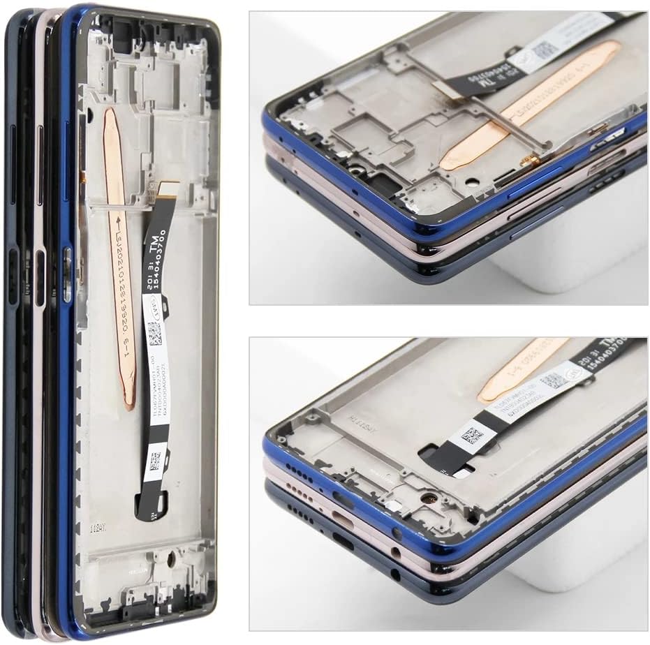 SHOWGOOD 6.67'' Poco X3 Display for Xiaomi Poco X3 Pro M2102J20SG LCD Display Touch Screen Digitizer with Frame Poco X3 NFC (with Blue Frame)