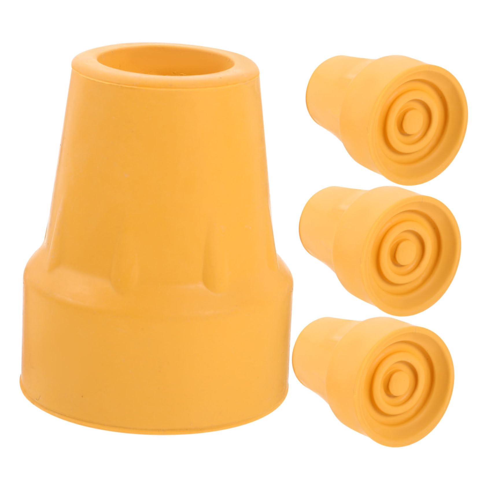 IWOWHERO 4pcs Rubber Yellow Non-Slip Crutch Feet Tip Crutch Feet Sleeves Walking Stick Tips for Walking Sticks