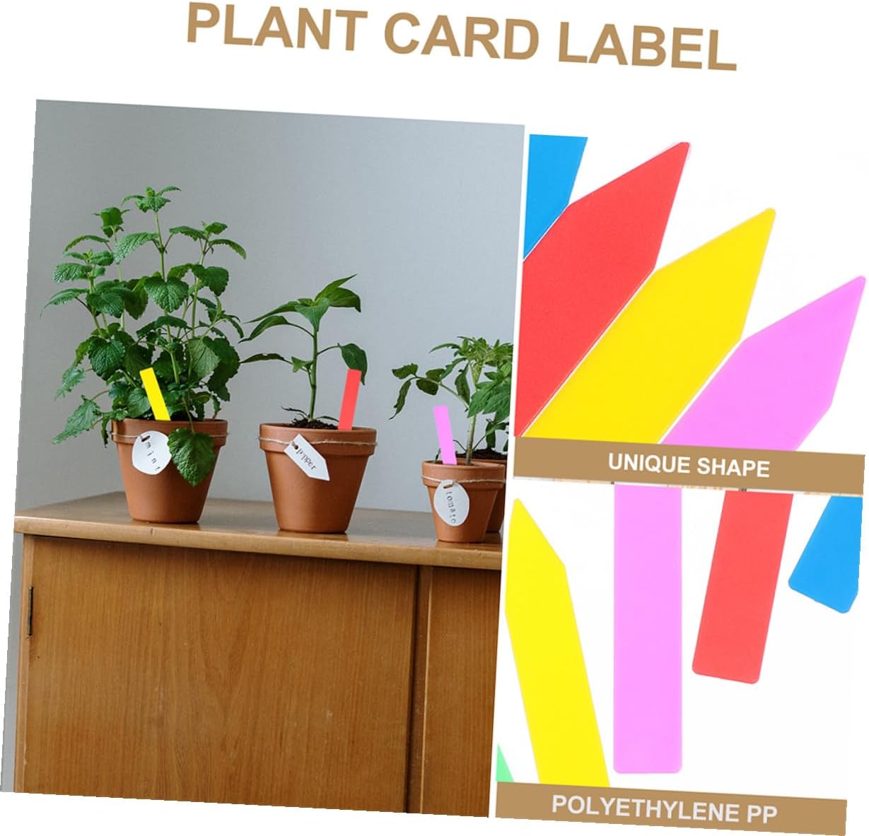 600pcs Plastic Plant Labels Garden Stake Tags Nursery Plant Markers for Outdoor Pots, Waterproof Small Insert Signs 10x1.8cm Set