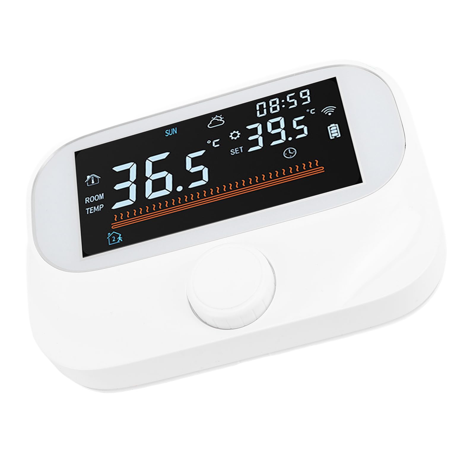 LiebeWH Inteligentny Termostat, Bezprzewodowy Programowalny Regulator Temperatury w Pomieszczeniu ABS z Wyświetlaczem LCD, Sterowanie Głosowe za pomocą Aplikacji, Energooszczędne Ogrzewanie do Użytku