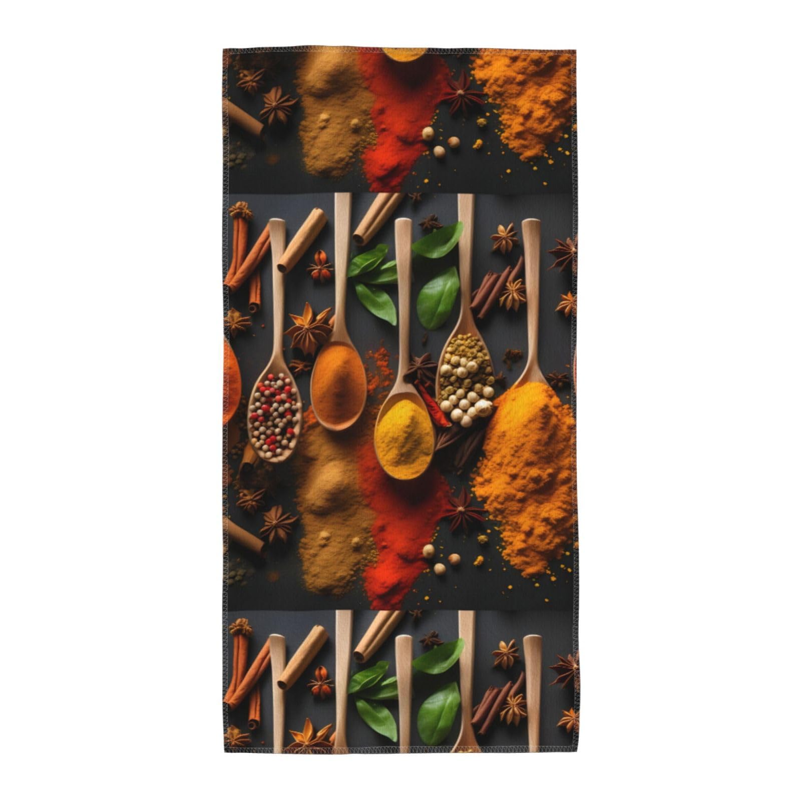 Cbaaghh Spices Print Towel, Towels Thick Face Towels Fast Drying Washcloth For Bath, Spa, Gym