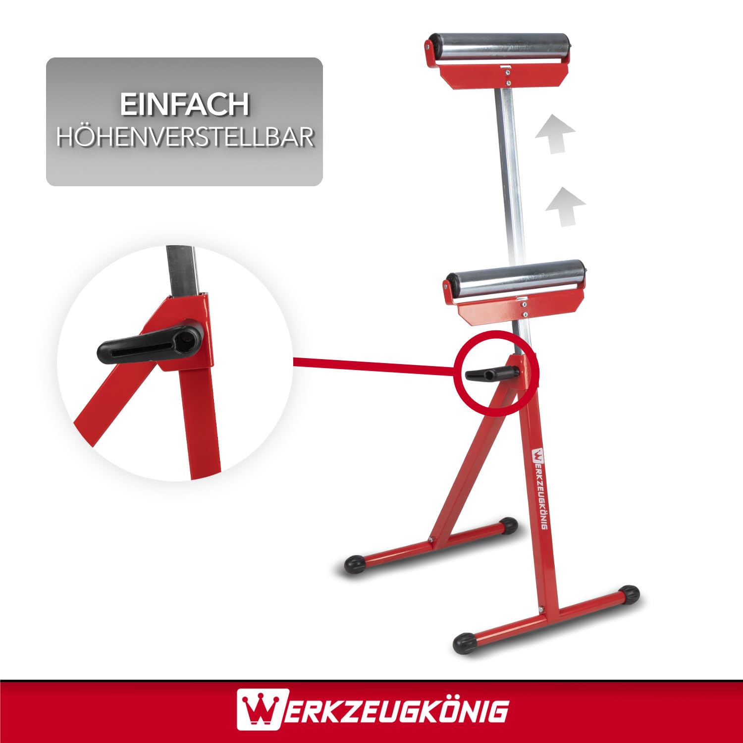 Rollenbock höhenverstellbar Rollbock für präzise Werkstückführung - klappbarer Rollenständer 70-111 cm - 2er Set