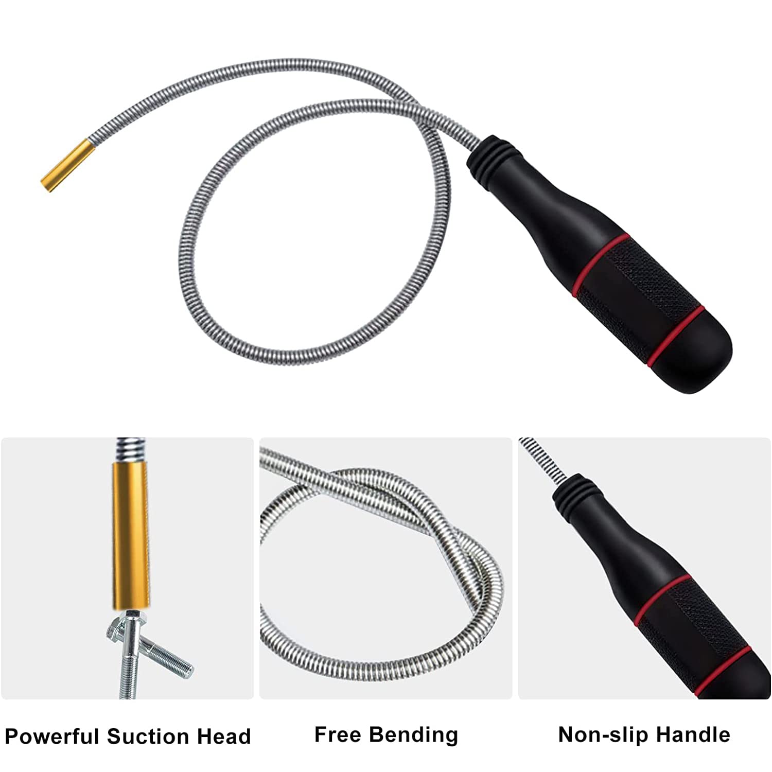 2x Magnetheber 50 Cm - Flexibel & Stark Für Schrauben, Schlüssel & Kleinteile