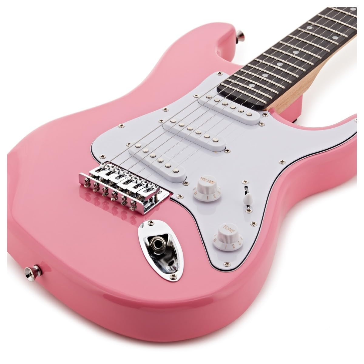 Kit Guitare Électrique LA 3/4 avec Ampli 10W, Housse, Rose | Pour jeunes débutants, design confortable et facile à prendre en main
