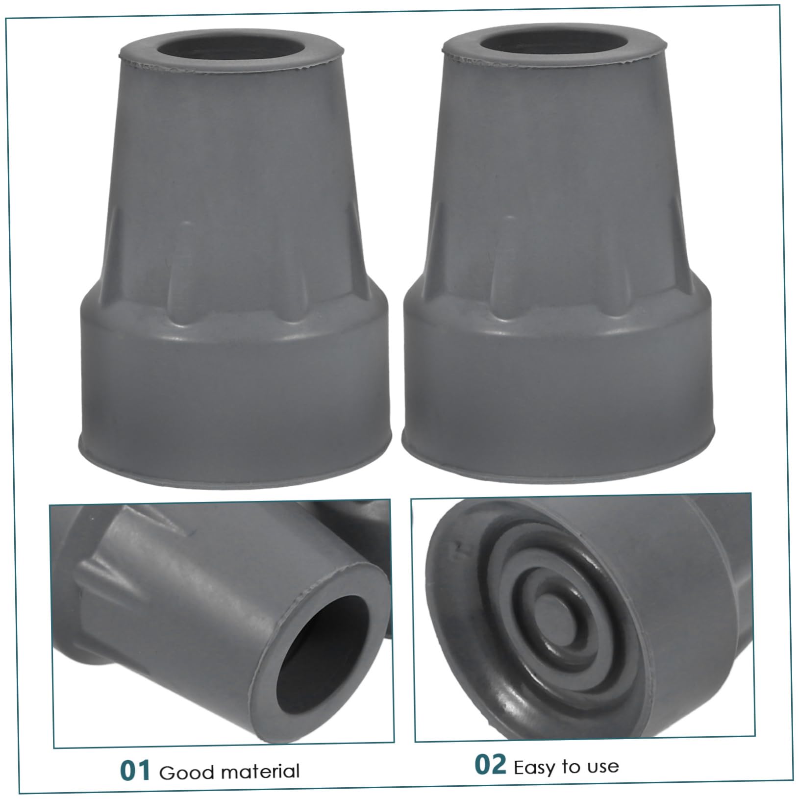 Muletas Alfombrilla Antideslizante Para Personas Mayores Accesorios Para Bastones Muletas De Apoyo Tapas Para Pies De Muletas Fundas Para Adultos Puntas De 6 piezas x 4