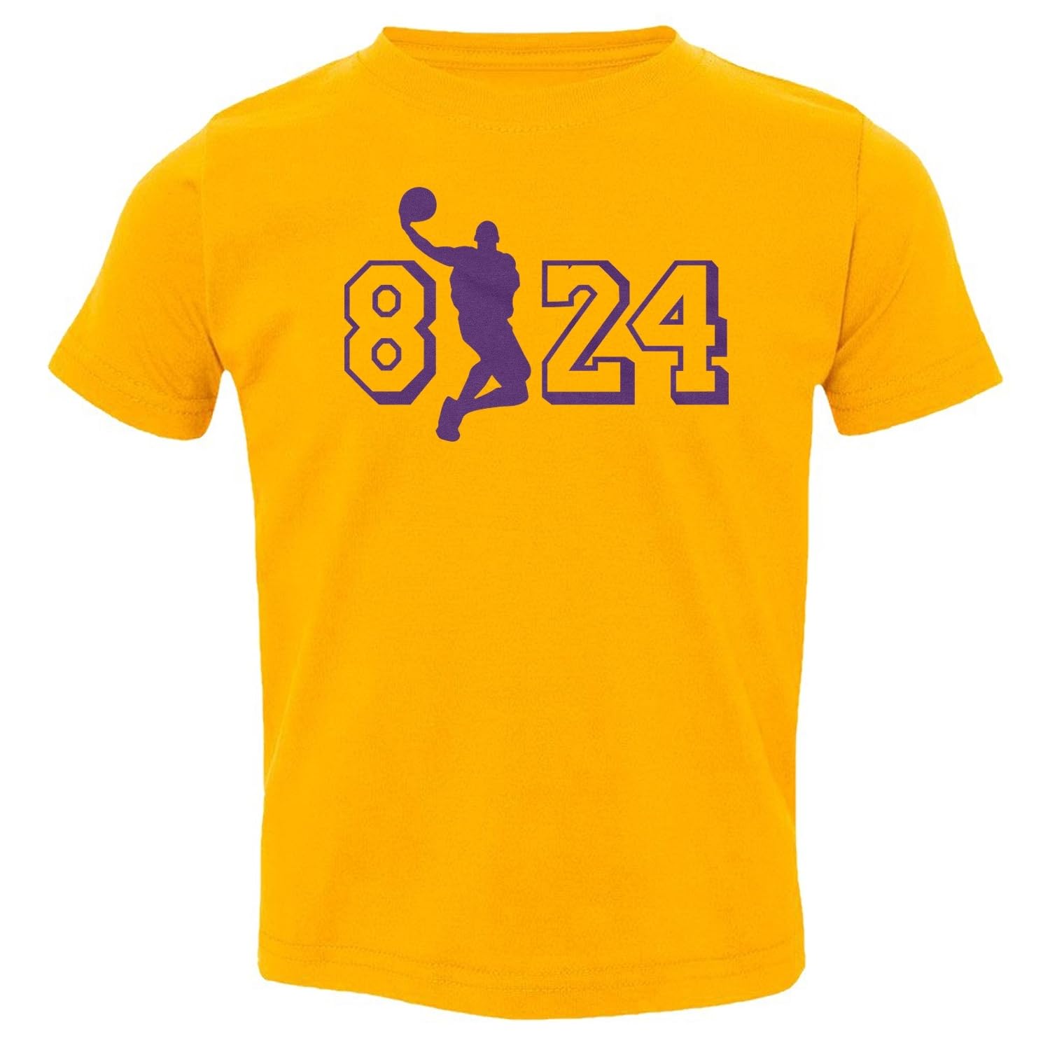 Mamba Forever Tribute - 8 & 24 Basketball Legend Toddler T-Shirt (Gold, 2T)