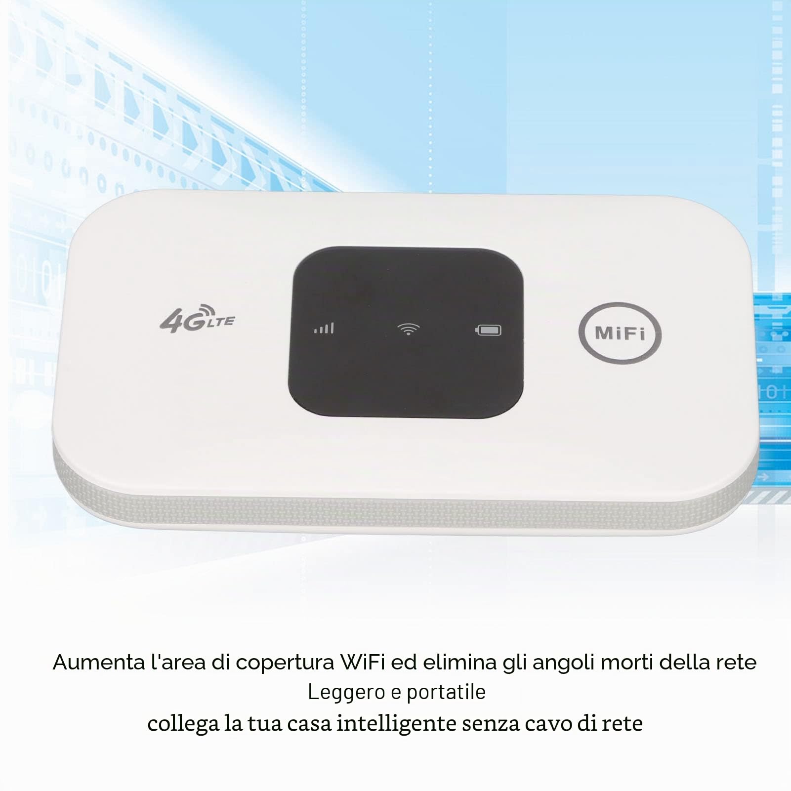 Router 4G LTE Portatile 150 Mbps, Hotspot WiFi con Scheda SIM, Modem da Viaggio con Batteria 2100mAh, Copertura Forte 4G per Casa Ufficio e Viaggi