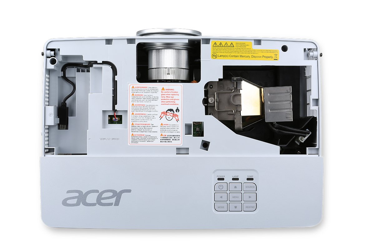 Acer P5327W Proiettore Risoluzione 1280 x 800 WXGA, Connessione VGA/HDMI/MHL, Luminosità 4.000 ANSI, Contrasto 20.000:1, Bianco