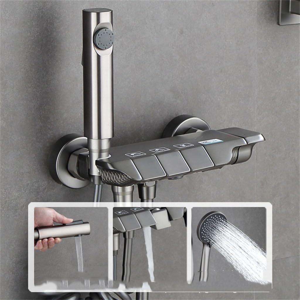 Home Bathroom Simples Shower Set Split Type All Copper Gun Gray Pressurized Bath