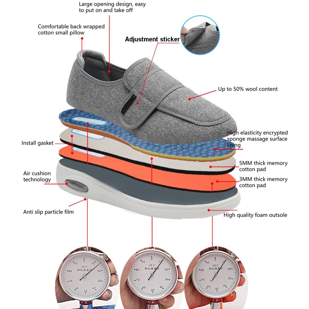 Diabetiker Schuhe Sommer Orthopädische Schuhe Herren Damen Walkingschuhe Extra Weit Gesundheitsschuhe Verbandschuh Sneakers Sandalen Mit Klettverschluss Schuhe Mit Memory Foam Sohle