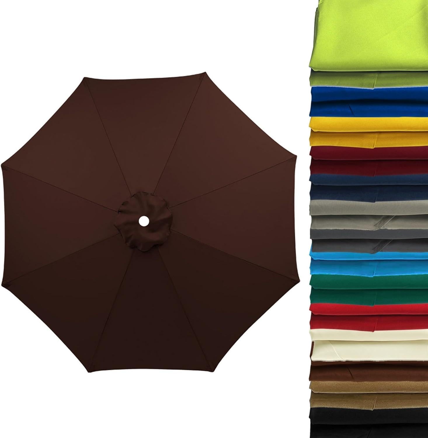 Wttagkl Replacement Parasol Cover 2m/2.5m/2.8m/3m/3.5m/4m for 6/8 Ribs | UV50+ Windproof & Waterproof | Light Grey Premium Fabric for Garden, Terrace, Beach, Pool,#4-230 cm 8 streben â image 1