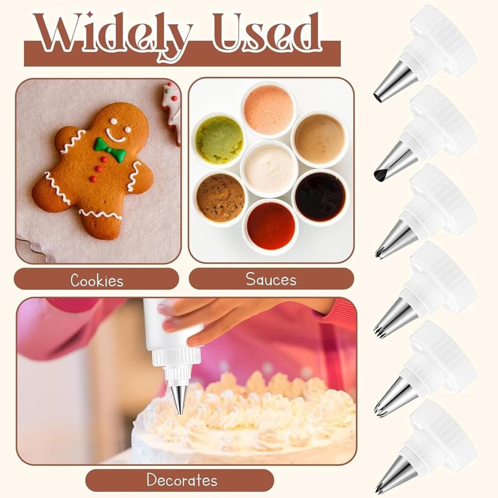 Pastry Making Set with 4 Mounted Vases and 6 Mounted Nozzles Daily Dining Kitchen Baking Tools