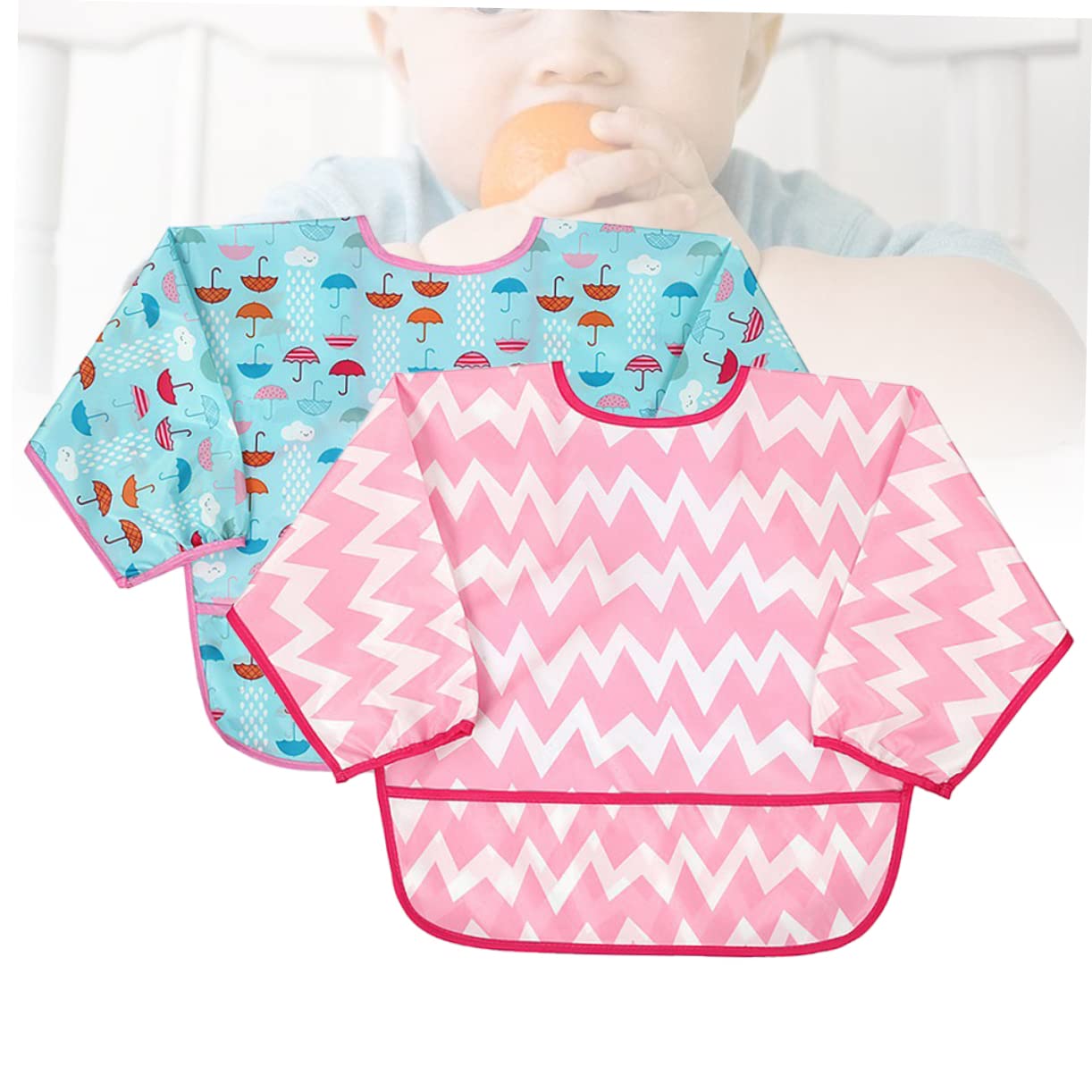 BESTonZON 2stücke Wasserdichte Langarm-babyschürze Für Malen Und Kochen Essschürze Für Junge Mädchen Wiederverwendbar Und Leicht Zu Reinigen