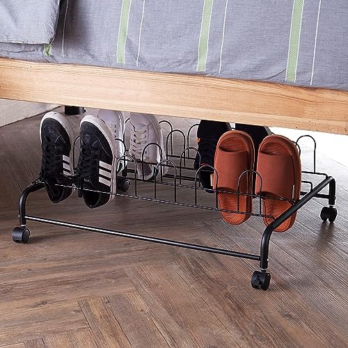 Suprima Underbed Shoe Holder with Wheels - Black