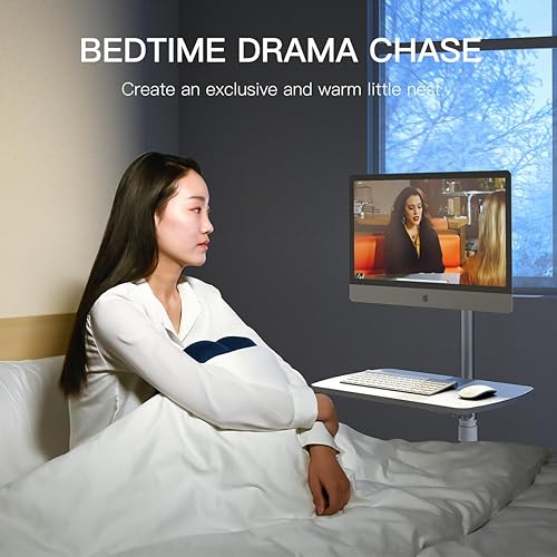 Miniatura 6 de Omhuzsyo Escritorio portátil con ruedas para laptop, con ajuste de altura que puede soportar una estación de trabajo de pie para computadoras y