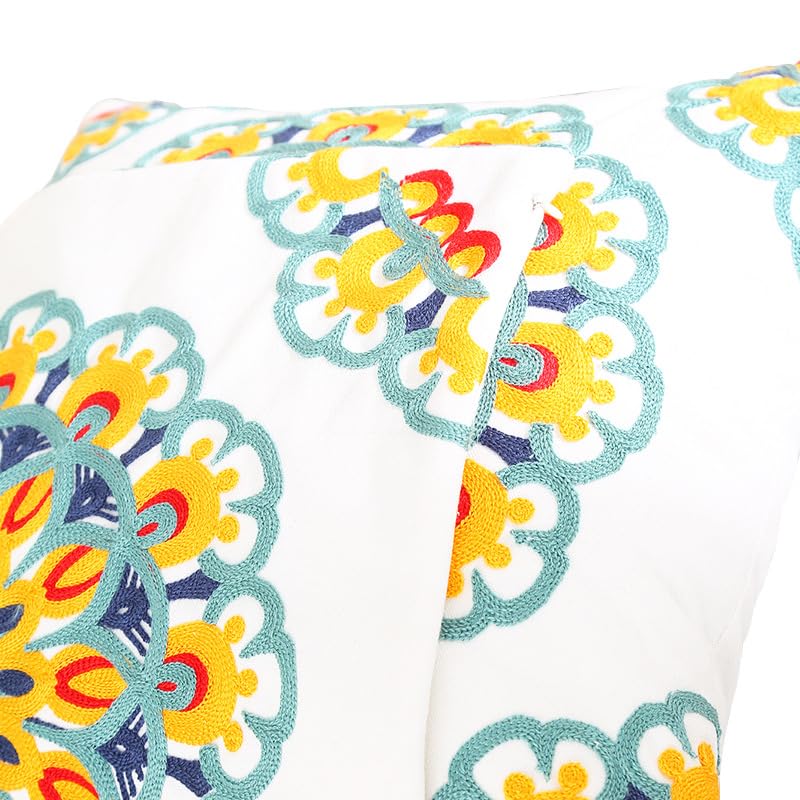 1/2 szt. haftowane dekoracyjne poszewki na poduszki 45 x 45/43 x 43 cm kwadratowe lniane poszewki na poduszki kwiatowe boho poszewki na poduszki na sofę do sypialni