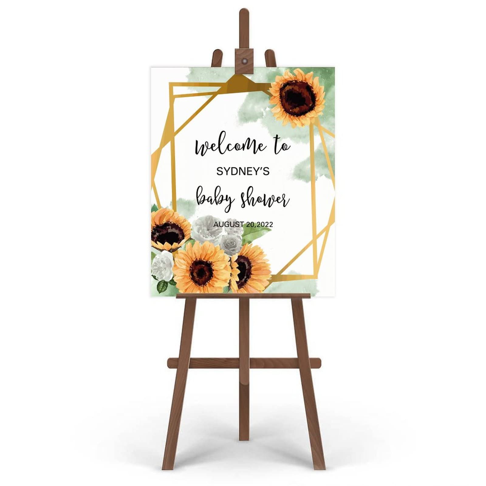 Słoneczniki i róże ślub znak powitalny spersonalizowane oznakowanie ślubne wykonane na zamówienie dowolna data ceremonia ślubna znak tablica znaki imprezowe 45 cm x 61 cm
