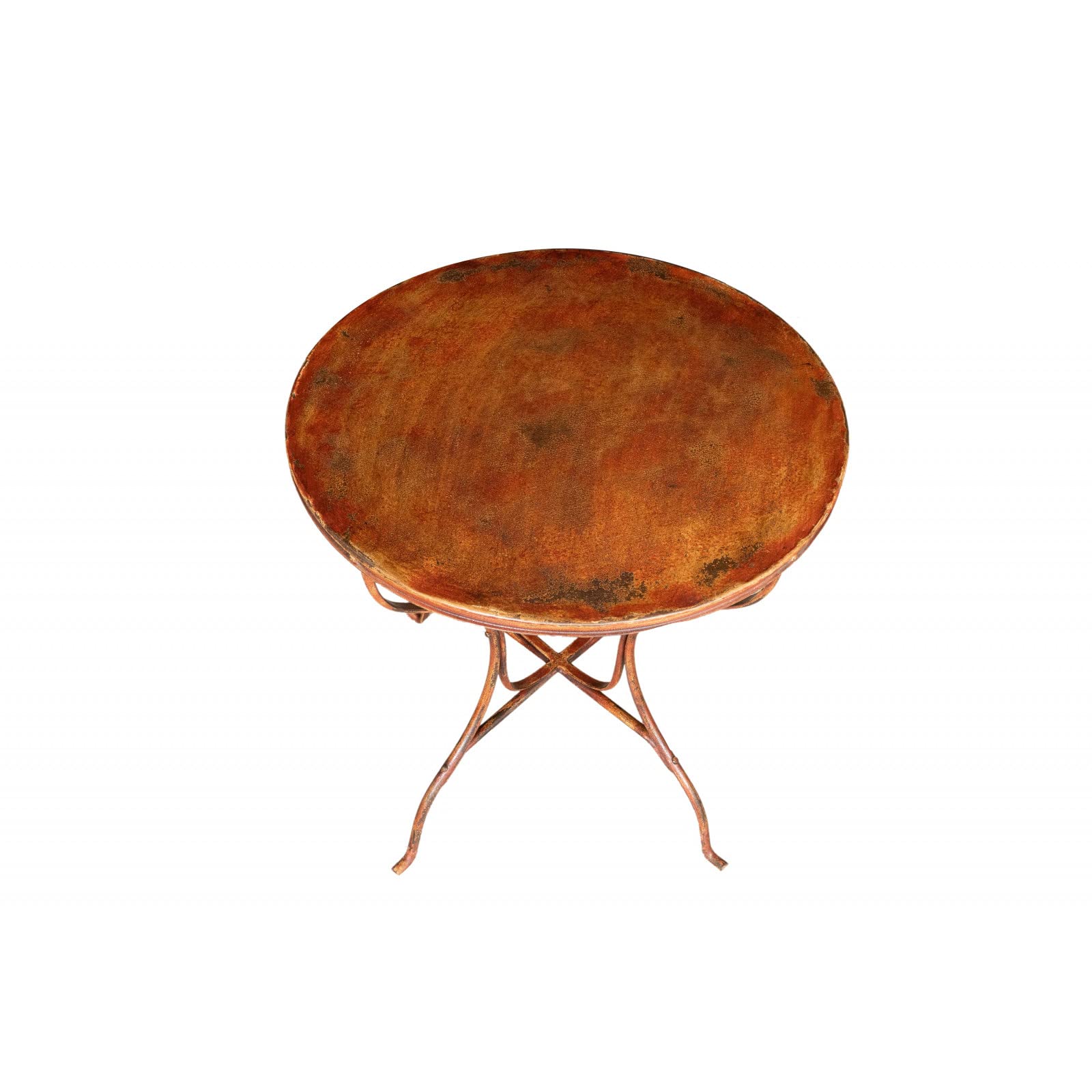 Biscottini Tavolo in ferro battuto da esterno 70x70x70 cm | Tavolo ferro battuto giardino anticato | Mobili da giardino in ferro | Tavolo da esterno
