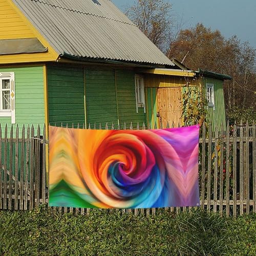 MINDBBDFJ Colorful Rainbow Spiral Print Banners And Signs For Outdoor/Indoor,Personalized Banner Customizable Parties Halloween Banner (180x90cm)4